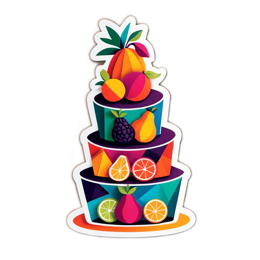 fruit stack colorful SVG PNG design with clean design elements