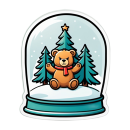 snow globe bear SVG PNG design