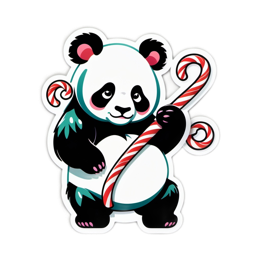 panda candycane SVG PNG design with clean design elements