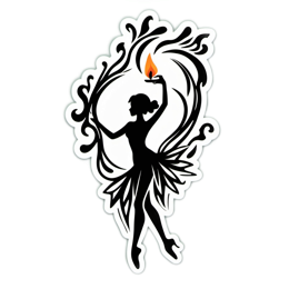 ballet flame SVG PNG design with clean design elements