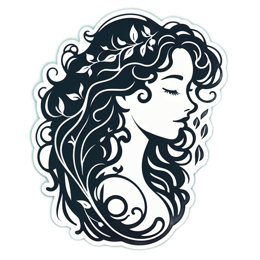 flower hair SVG PNG design with black and white floral elements
