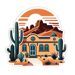 mountain sunset cacti SVG PNG design with clean design elements