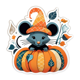 mouse pumpkin decoration SVG PNG design with clean design elements