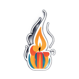 candle colorful flame SVG PNG design with clean design elements
