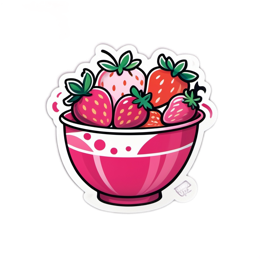 strawberry bowl SVG PNG design with clean design elements