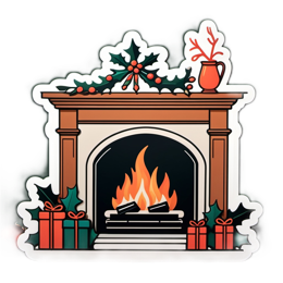 christmas fireplace presents SVG PNG design