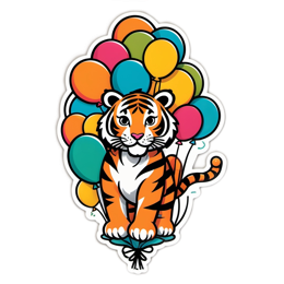 tiger balloons SVG PNG design with clean design elements