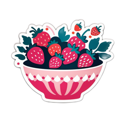 strawberries bowl SVG PNG design with clean design elements