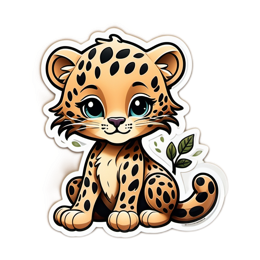 sticker leopard SVG PNG design with clean design elements