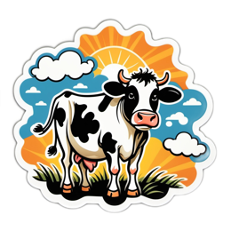 cow sunrise SVG PNG design with clean design elements