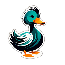 colored duck SVG PNG design with clean design elements