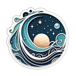 fantasy wave universe SVG PNG design with clean design elements