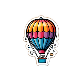 hotairballoon sticker SVG PNG design with clean design elements