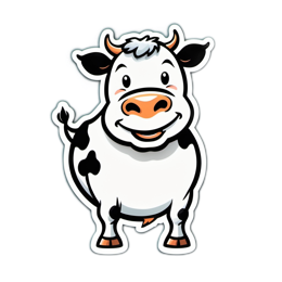 animals cartoon cow SVG PNG design with clean design elements