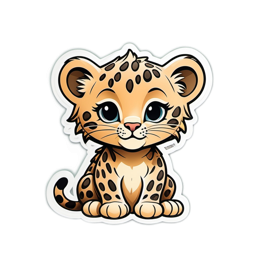 cute leopard sticker SVG PNG design with clean design elements