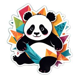 sticker panda SVG PNG design with clean design elements