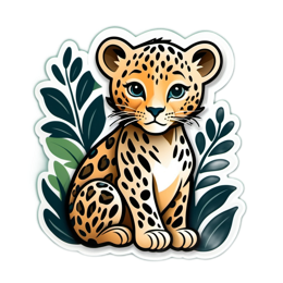 leopard sticker SVG PNG design with clean design elements