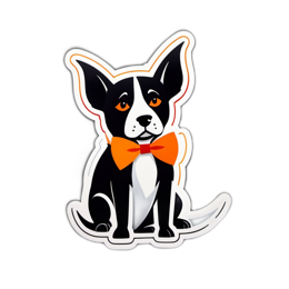 sticker dog bowtie SVG PNG design