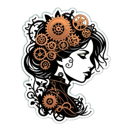 steampunk woman SVG PNG design