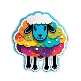 unicorn colorful sheep SVG PNG design with clean design elements