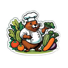 animals chef vegetables SVG PNG design with clean design elements