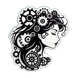 girl abstract gears SVG PNG design
