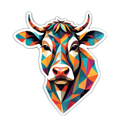 farm colorful cow SVG PNG design with clean design elements