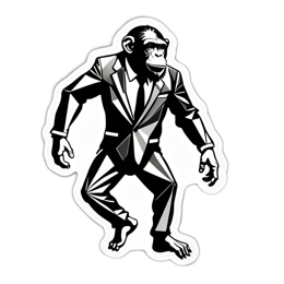 fashion chimpanzee SVG PNG design with clean design elements
