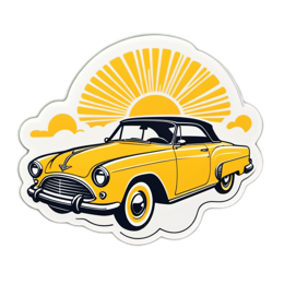vintage car sunshine SVG PNG design with clean design elements