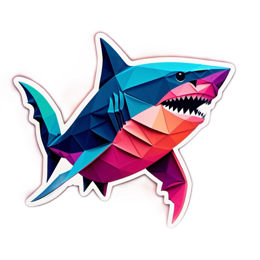 shark lowpoly SVG PNG design with clean design elements