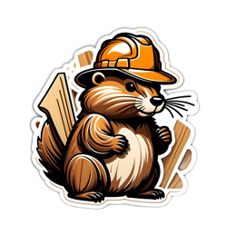 friendly marmot construction SVG PNG design with clean design elements