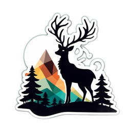 fantasy deer mountains SVG PNG design with clean design elements