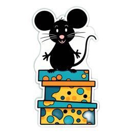 cheese mouse sticker SVG PNG design