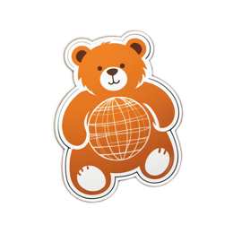 bear globe SVG PNG design with clean design elements