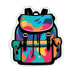 colorful backpack stickers SVG PNG design with clean design elements