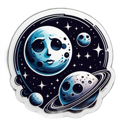 space stickers SVG PNG design with clean design elements