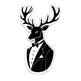 artdecor deer tuxedo SVG PNG design with clean design elements