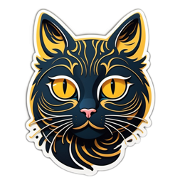artistic catface SVG PNG design with clean design elements