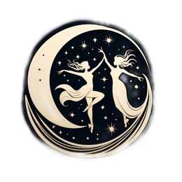 illustration dancing moon SVG PNG design