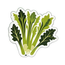 vegetables sticker SVG PNG design with green floral elements