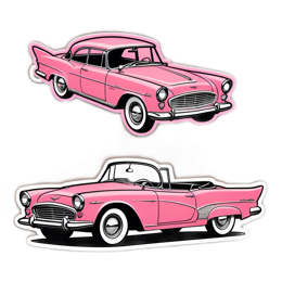 pink cars stickers SVG PNG design with clean design elements