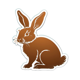 rabbit brown SVG PNG design with clean design elements