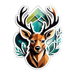 deer polygon SVG PNG design with clean design elements
