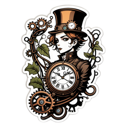 steampunk clock mechanism SVG PNG design with clean design elements