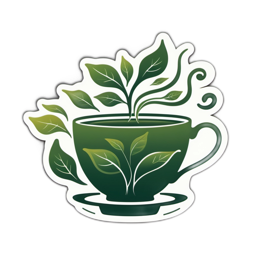 tea nature SVG PNG design with green floral elements