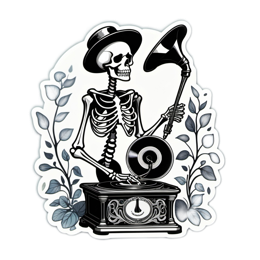 skeleton vintage SVG PNG design with clean design elements