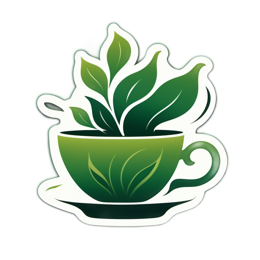 tea leaves SVG PNG design with green floral elements