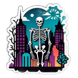 skeleton cityscape SVG PNG design