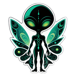 alien wings SVG PNG design with clean design elements