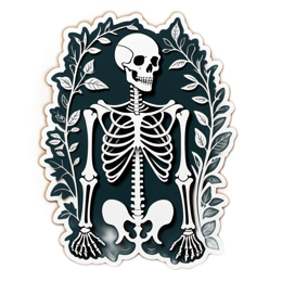 print skeleton SVG PNG design with clean design elements